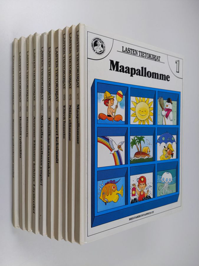 Lasten tietokirjat 1-10 : Maapallomme ; Näin elämme ; Elävä luonto ; Suuret keksinnöt ; Tekniikan saavutuksia ; Matkalla maailman ympäri ; Avaruus ...