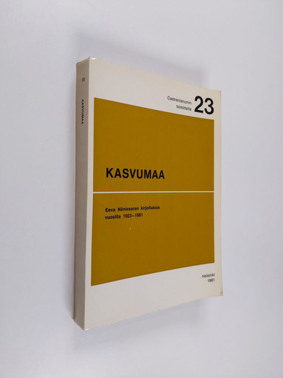 Eeva Niinivaara : Kasvumaa : Eeva Niinivaaran kirjoituksia vuosilta 1923-1981