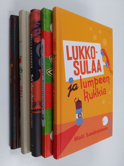 Heli Laaksonen -paketti (5 kirjaa) : Raparperisydän ; Lukkosulaa ja lumpeenkukkia ; Peippo vei ; Sekaherelmäpuu ; Pursu