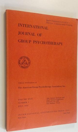 The American Group Psychotherapy Association : International Journal of Group Psychotherapy : Volume XXIV, Number 3, July 1974