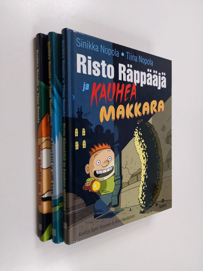 Sinikka Nopola ym. : Risto Räppääjä setti 3 kirjaa : Risto Räppääjä saa isän ; Kauhea makkara ; Villi kone