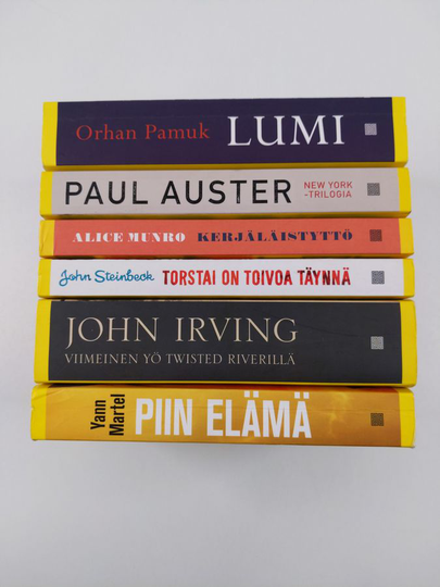 John Steinbeck ym. : Keltainen pokkari-paketti (6 kirjaa) : New York -trilogia ; Lumi ; Viimeinen yö Twisted riverillä ; Torstai on toivoa täynnä ...
