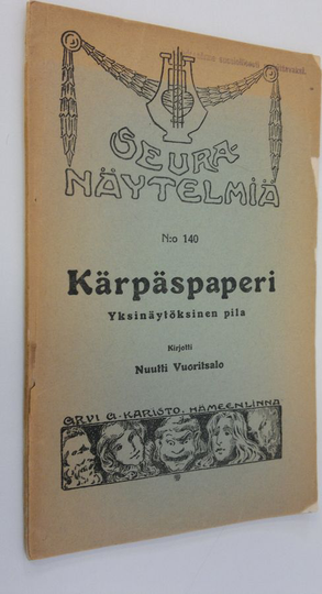 Nuutti Vuoritsalo : Kärpäspaperi : yksinäytöksinen pila