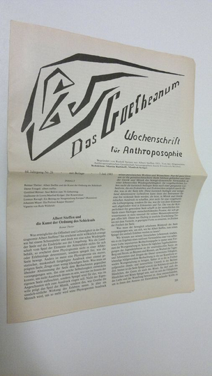 Martin Barkhoff (red.) : Das Goetheanum nr. 28/1985 : Wochenschrift fur Anthroposophie