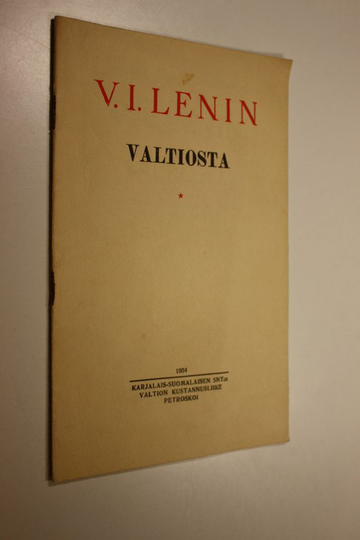 V. I. Lenin : Valtiosta : luento Sverdlovin yliopistossa heinäkuun 11 pnä 1919