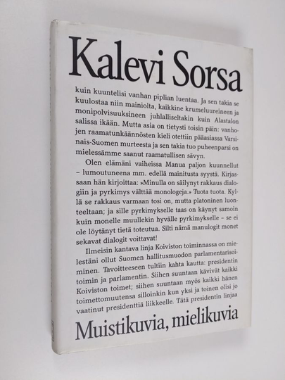 Kalevi Sorsa : Muistikuvia, mielikuvia