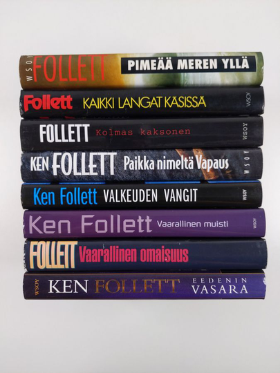 Ken Follett : Follett-paketti (8-kirjaa) : Eedenin vasara ; Vaarallinen omaisuus ; Vaarallinen muisti ; Valkeuden vangit ; Paikka nimeltä vapaus ; ...
