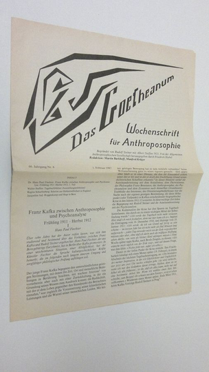 Martin Barkhoff (red.) : Das Goetheanum nr. 6/1987 : Wochenschrift fur Anthroposophie