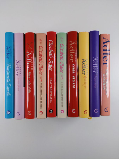 Elizabeth Adler : Adler-paketti (10-kirjaa) : Häät venetsiassa ; Unelmien Saint-Tropez ; Tilaa rakkaudelle ; Sydänten sykkeessä ; Huvipurrella ...