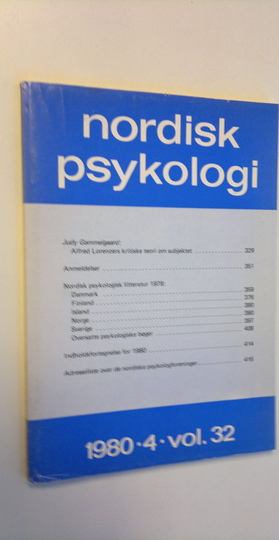 Judy Gammelgaard : Nordisk psykologi nro 4/1983 vol. 32