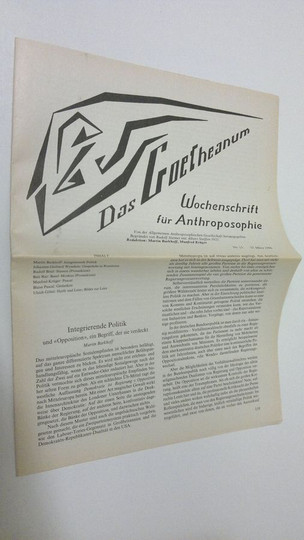 Martin Barkhoff (red.) : Das Goetheanum nr. 13/1990 : Wochenschrift fur Anthroposophie