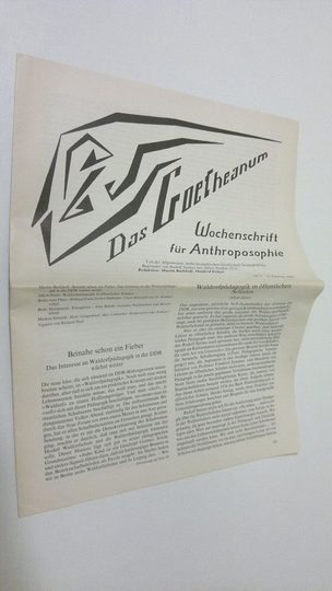 Martin Barkhoff (red.) : Das Goetheanum nr. 7/1990 : Wochenschrift fur Anthroposophie