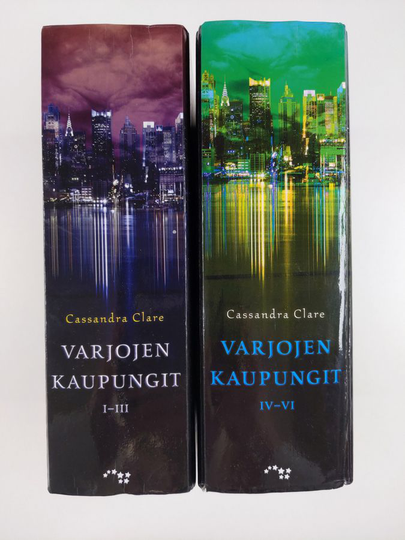 Cassandra Clare : Varjojen kaupungit 1-6 (2 kirjaa) : Luukaupunki ; Tuhkakaupunki ; Lasikaupunki ; Langenneiden enkelten kaupunki ; Kadotettujen ...