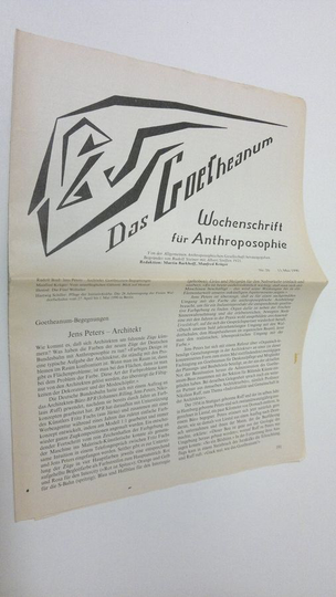 Martin Barkhoff (red.) : Das Goetheanum nr. 20/1990 : Wochenschrift fur Anthroposophie