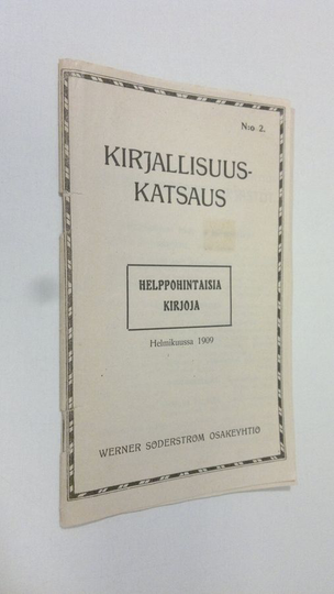 WSOY:n Kirjallisuuskatsaus helmikuussa 1909