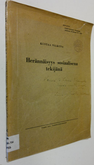 Kustaa Vilkuna : Herännäisyys sosiaalisena tekijänä