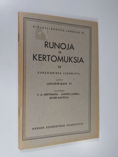 Runoja ja kertomuksia IV : Kursoorista lukemista : liittyy lukukirjaan VI
