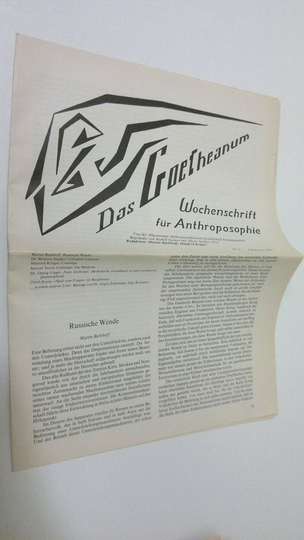 Martin Barkhoff (red.) : Das Goetheanum nr. 6/1990 : Wochenschrift fur Anthroposophie