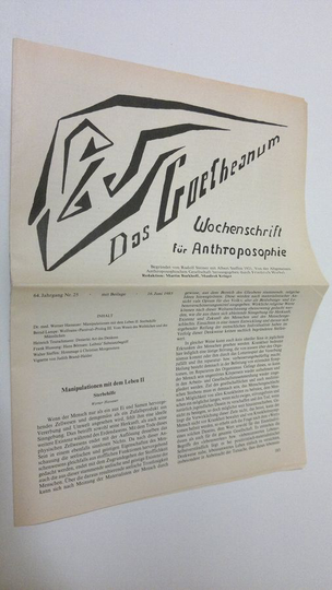 Martin Barkhoff (red.) : Das Goetheanum nr. 25/1985 : Wochenschrift fur Anthroposophie