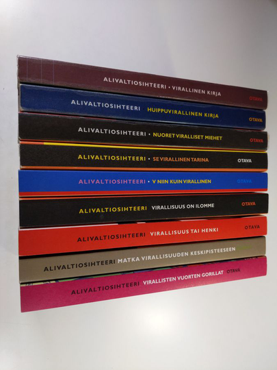 Alivaltiosihteeri 1-9 : Virallinen kirja ; Huippuvirallinen kirja ; Nuoret viralliset miehet ; Se virallinen tarina ; V niin kuin virallinen ; ...